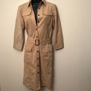 Ralph Lauren Tan Button-Down Dress